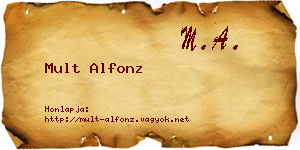 Mult Alfonz névjegykártya